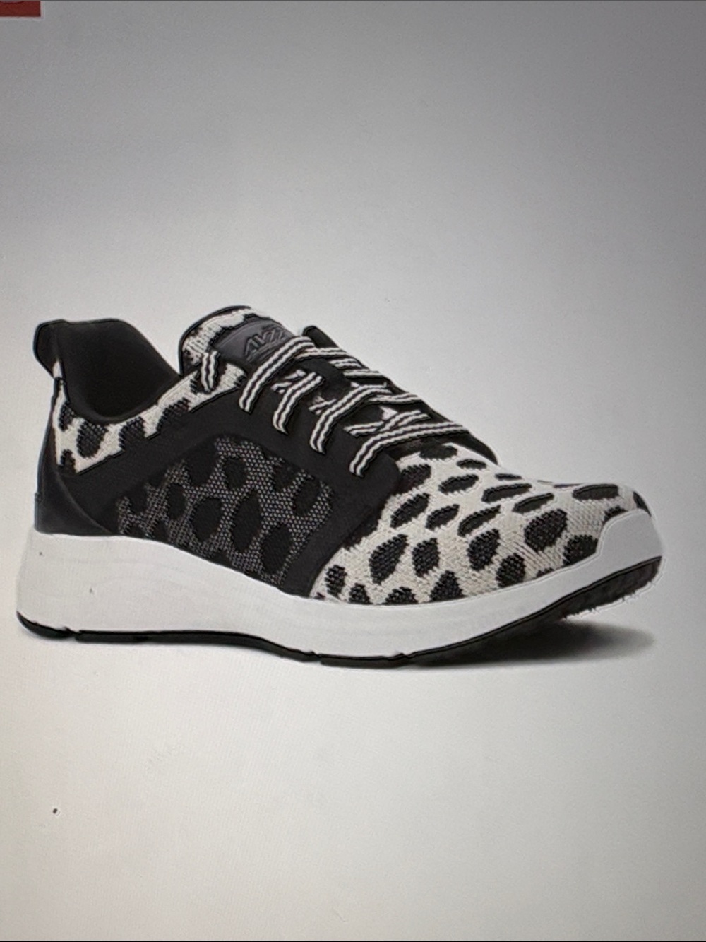 AVIA Women's Black & White Leopard Print Sneakers